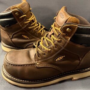 KEEN Brown Leather Lace-Up Men’s Work Boots